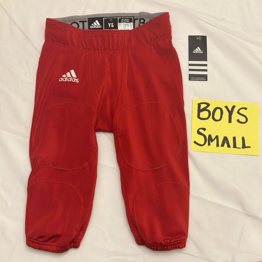 NWT Adidas Youth Small Red Football Pants